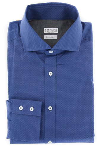 Chemise pois bleus brunello - pois,